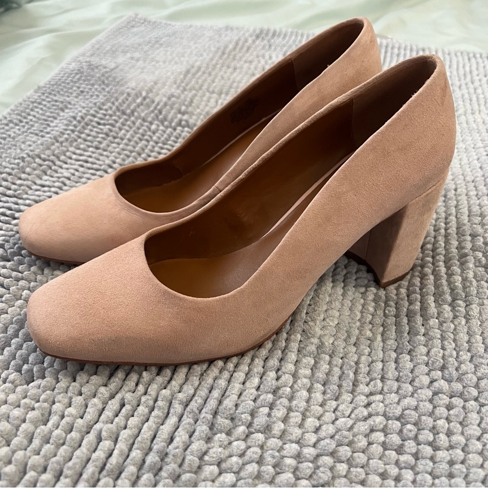 H by Halston Whitney Blush Block Heel Shoes Women’s Size 7